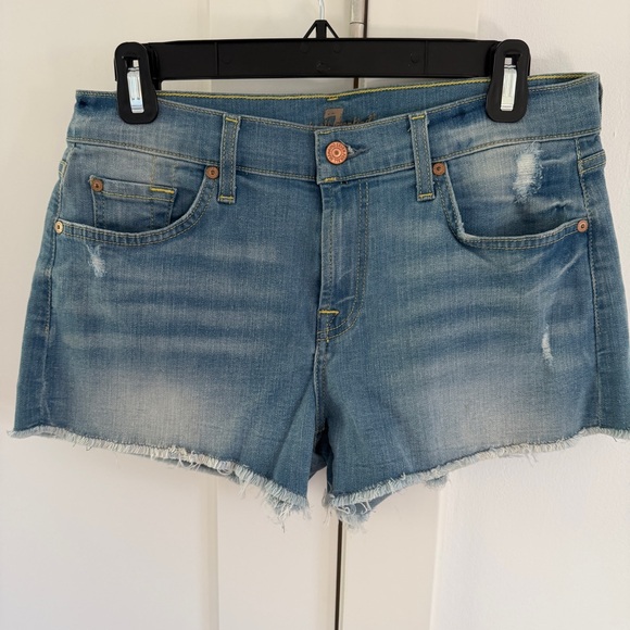 7 For All Mankind Pants - 7 For All Mankind Light Blue Jean Shorts